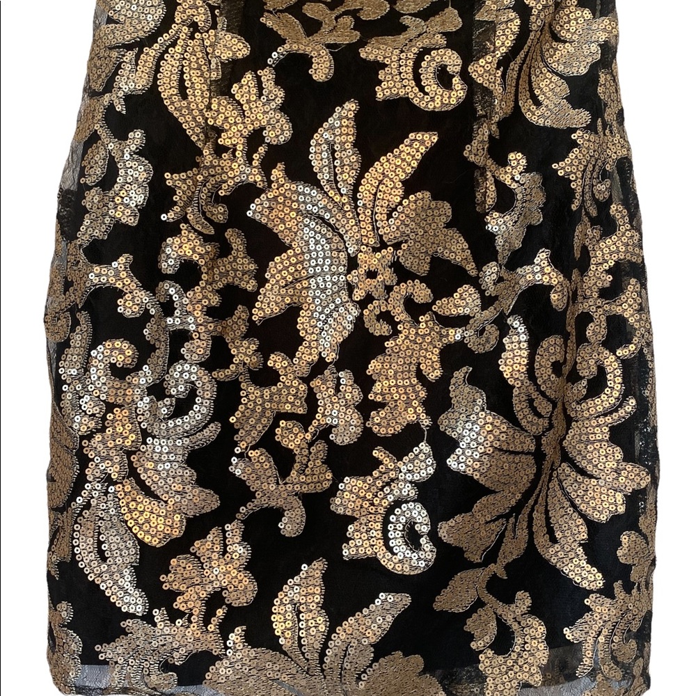 Gianni Bini Strapless Black and Gold Dress - Picture 3 of 14